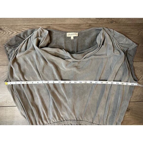The Podolls anthropologie Ombre Silk Dress Short Sleeve Cowl Neck M - Picture 5 of 8
